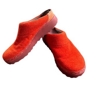 Dansko Clogs Women Orange Excellent Wool Slip On Platform Mules Comfort Shoes 41